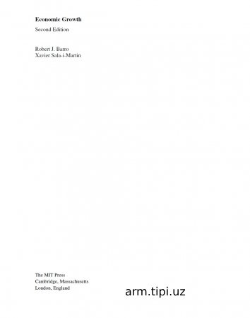 Economic Growth Second Edition   Robert J. Barro Xavier Sala-i-Martin