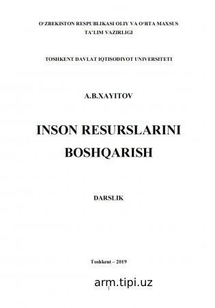 INSON RESURSLARINI  BOSHQARISH