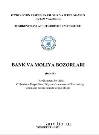 BANK VA MOLIYA BOZORLARI