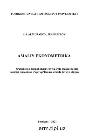 AMALIY EKONOMETRIKA