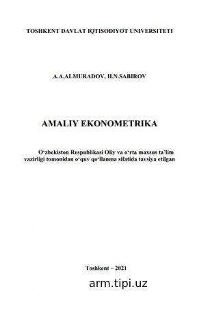 AMALIY EKONOMETRIKA
