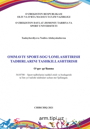 OMMAVIY SPORT-SOG‘LOMLASHTIRISH  TADBIRLARINI TASHKILLASHTIRISH