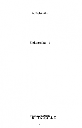 Elektronika - 1