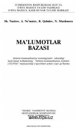 MA’LUMOTLAR BAZASI