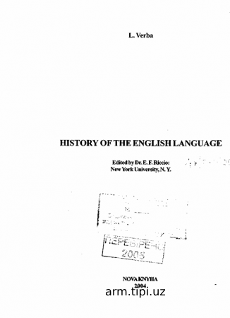 HISTORY OF THE ENGLISH LANGUAGE