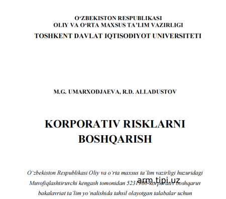 KORPORATIV RISKLARNI  BOSHQARISH